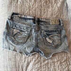 Silver Jeans Light Blue Distressed Jean Shorts